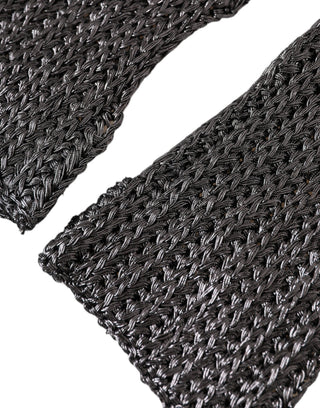 Graue Viskose Gestrickte Fingerlose Handschuhe