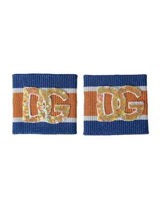 Pulsera multicolor de viscosa con logo de lentejuelas