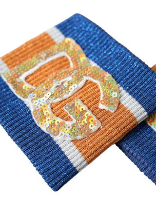 Pulsera multicolor de viscosa con logo de lentejuelas
