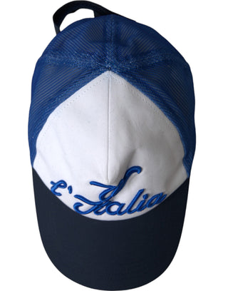 Blau Weiß Schwarz Italien Mesh Baseballmütze