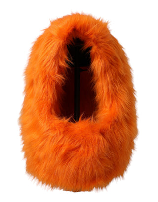 Gorro envolvente de piel sintética naranja para cabeza completa