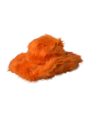 Orangefarbener Hut aus Kunstpelz-Polyester