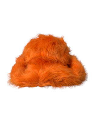 Orangefarbener Hut aus Kunstpelz-Polyester