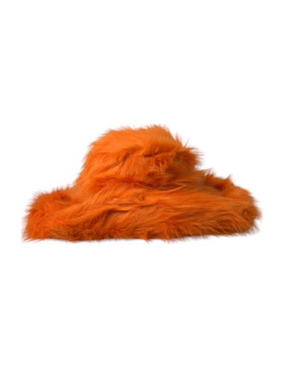 Orangefarbener Hut aus Kunstpelz-Polyester