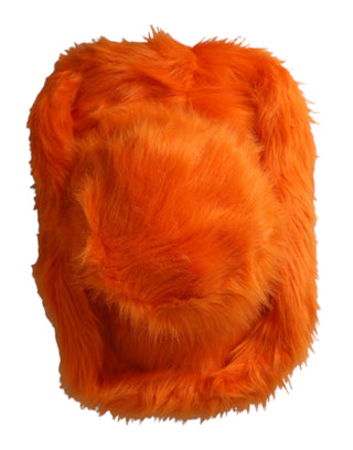 Orangefarbener Hut aus Kunstpelz-Polyester