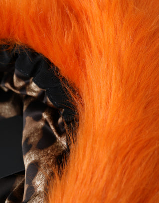 Orangefarbener Hut aus Kunstpelz-Polyester