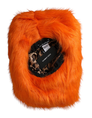 Orangefarbener Hut aus Kunstpelz-Polyester