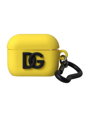Gelbe Silikonhülle für Airpods mit geprägtem Logo