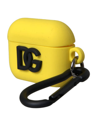 Gelbe Silikonhülle für Airpods mit geprägtem Logo