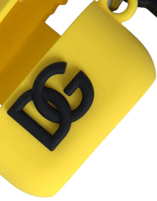 Gelbe Silikonhülle für Airpods mit geprägtem Logo