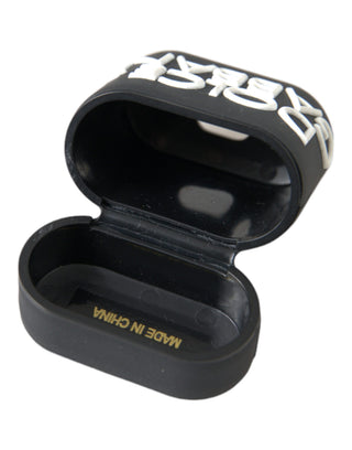 Funda para Airpods de silicona blanca y negra con logo en relieve