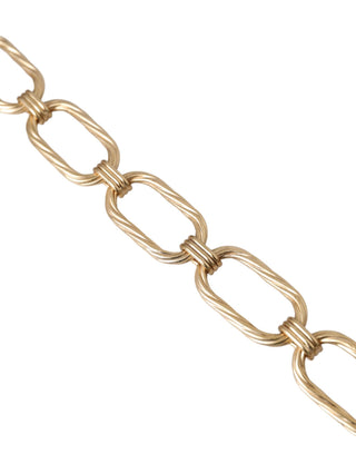 Collar de joyería con cadena de eslabones grandes de latón tono dorado