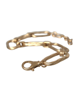 Collar de joyería con cadena de eslabones grandes de latón tono dorado