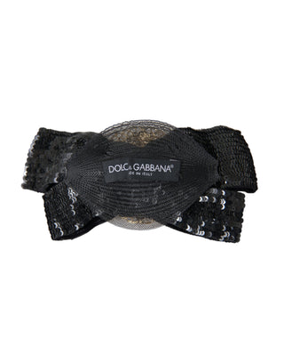 Broche pasador para el cabello hecho a mano con lentejuelas negras y perlas