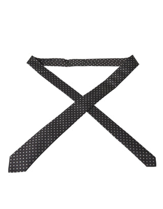 Dark Gray White Polka Dots 100% Silk Necktie Face Mask