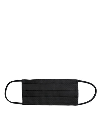 Schwarze verstellbare Krawatten-Gesichtsmaske aus 100 % Seide