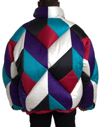 Chaqueta acolchada cortavientos multicolor con logo