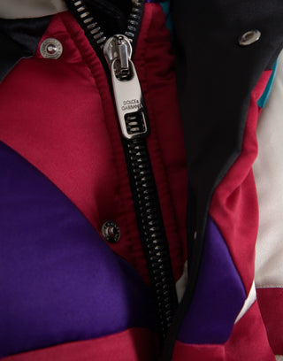 Chaqueta acolchada cortavientos multicolor con logo