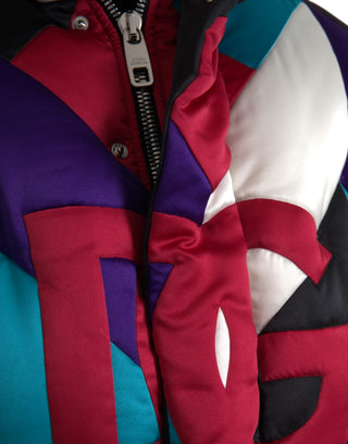 Chaqueta acolchada cortavientos multicolor con logo
