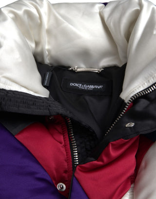 Chaqueta acolchada cortavientos multicolor con logo