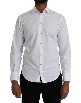 Camisa de vestido de manga larga de algodón blanco MARTINI