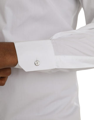 Camisa de vestido de manga larga de algodón blanco MARTINI