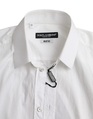 Camisa de vestido de manga larga de algodón blanco MARTINI