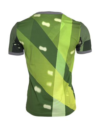 Camiseta verde de algodón con gorila y mangas cortas  