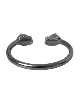 Brazalete para mujer de león con rodio negro  