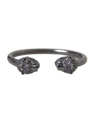 Brazalete para mujer de león con rodio negro  