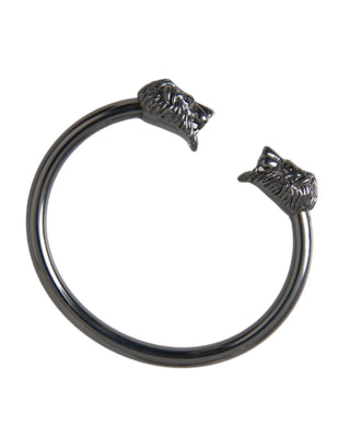 Brazalete para mujer de león con rodio negro  