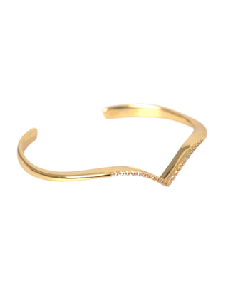 Geschwungene Flügelmanschette Skyfall Gold CZ 925 Armband