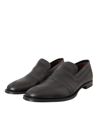 Zapatos de vestir negros de cuero marrón para hombre  