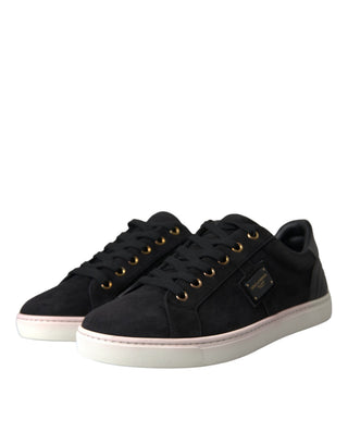 Zapatillas bajas negras de gamuza para hombre  