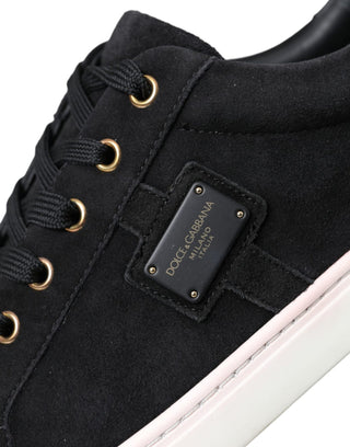 Zapatillas bajas negras de gamuza para hombre  