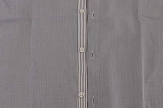 Camisa casual de algodón blanca con cuadros azules de corte regular