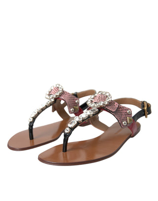 Mehrfarbige Kristall-Sandalen Zehentrenner Schuhe