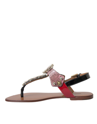 Mehrfarbige Kristall-Sandalen Zehentrenner Schuhe