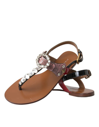 Mehrfarbige Kristall-Sandalen Zehentrenner Schuhe