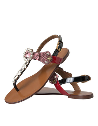 Mehrfarbige Kristall-Sandalen Zehentrenner Schuhe