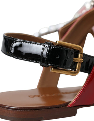 Mehrfarbige Kristall-Sandalen Zehentrenner Schuhe