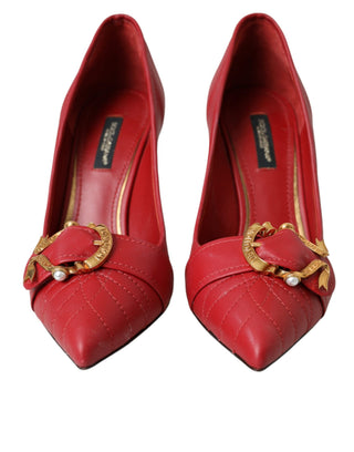 Zapatos de salón con tacones de cuero rojo Devotion
