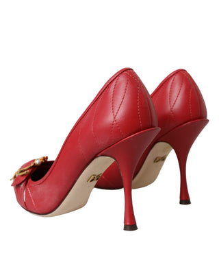Zapatos de salón con tacones de cuero rojo Devotion