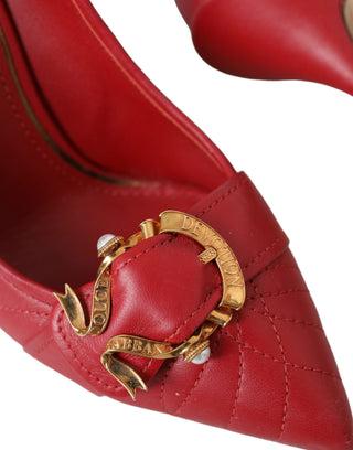 Zapatos de salón con tacones de cuero rojo Devotion