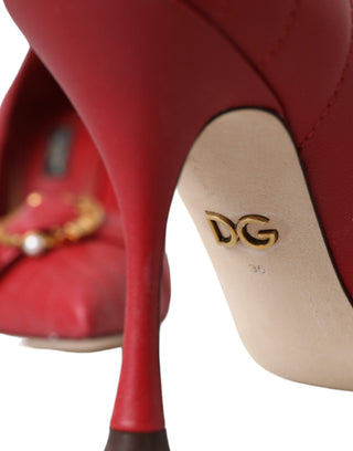 Zapatos de salón con tacones de cuero rojo Devotion