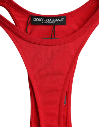 Rotes Bodycon-Mini-Kleid aus Nylon-Stretch