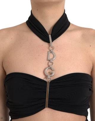 Vestido mini ajustado sin mangas con recortes negro