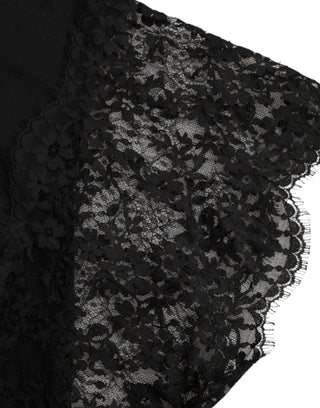 T-Shirt aus Baumwolle mit schwarzem Heiligem Herz Print und Spitze