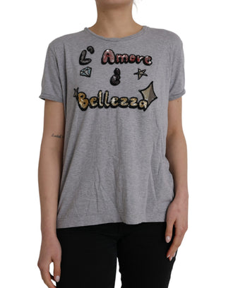 Camiseta gris de algodón L'Amore E'Bellezza