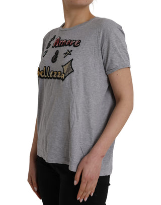 Camiseta gris de algodón L'Amore E'Bellezza